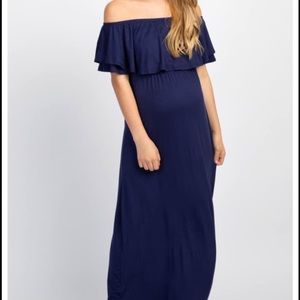 Maternity Maxi Dress/Navy Blue